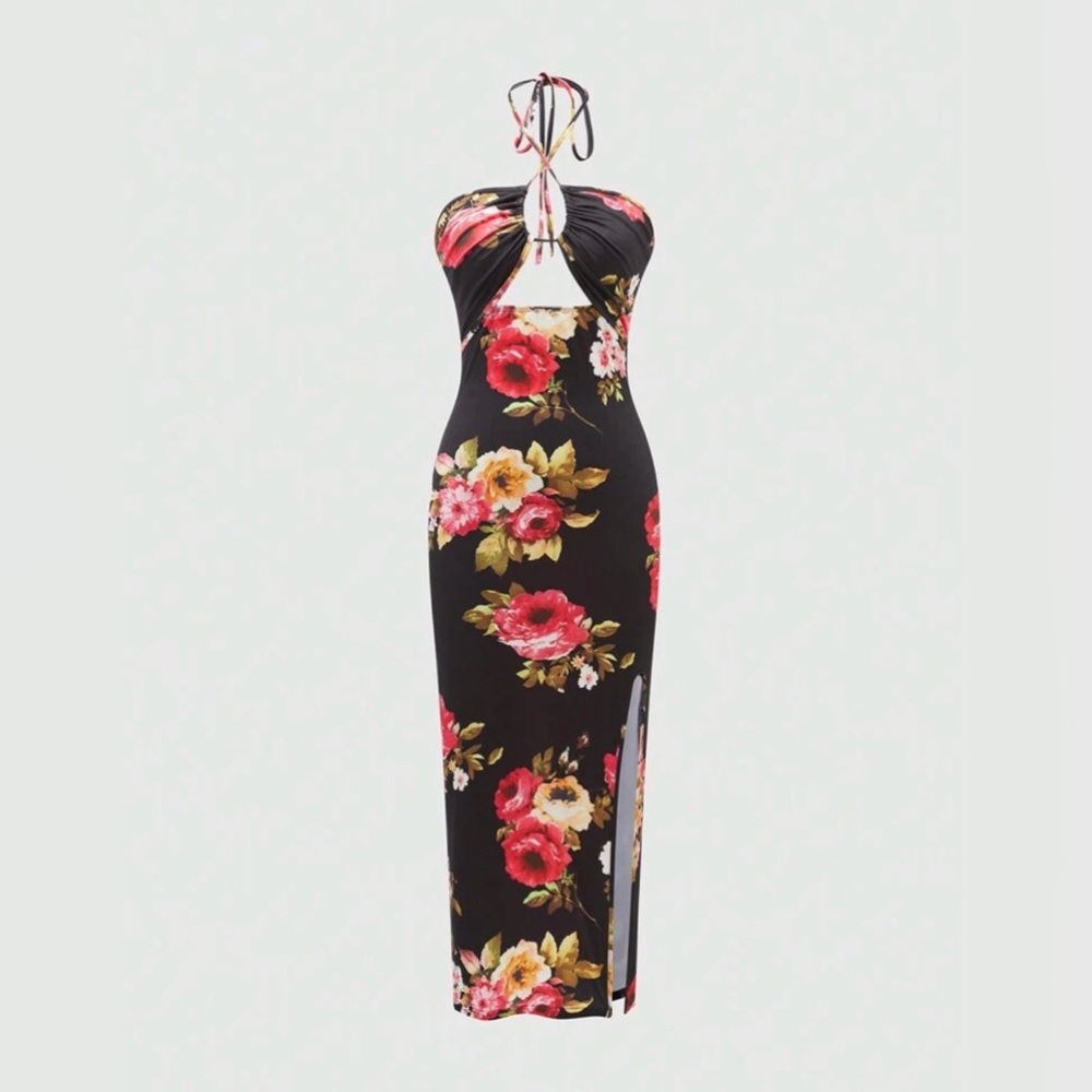 Floral Black Maxi Dress